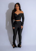 Obsidian Drape Pant Set Black*